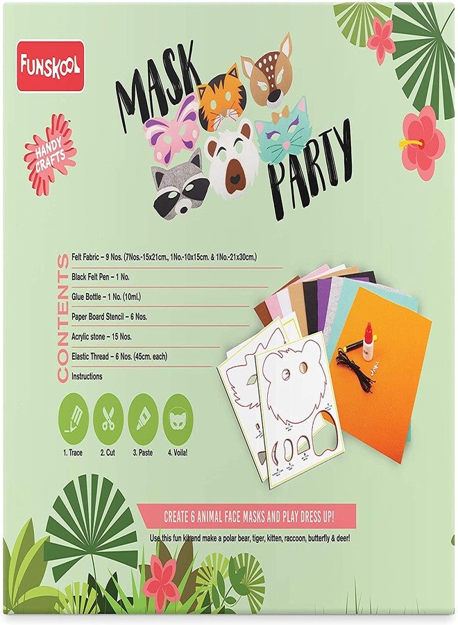 Funskool Handycrafts Mask Party , DIY face masks kids , Make many animal faces , Art and Craft Kit, DIY Kit, Ages 5 Years and Above, Multicolour - Image 4